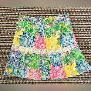 Lilly Pulitzer Vibrant Floral Skater Skirt